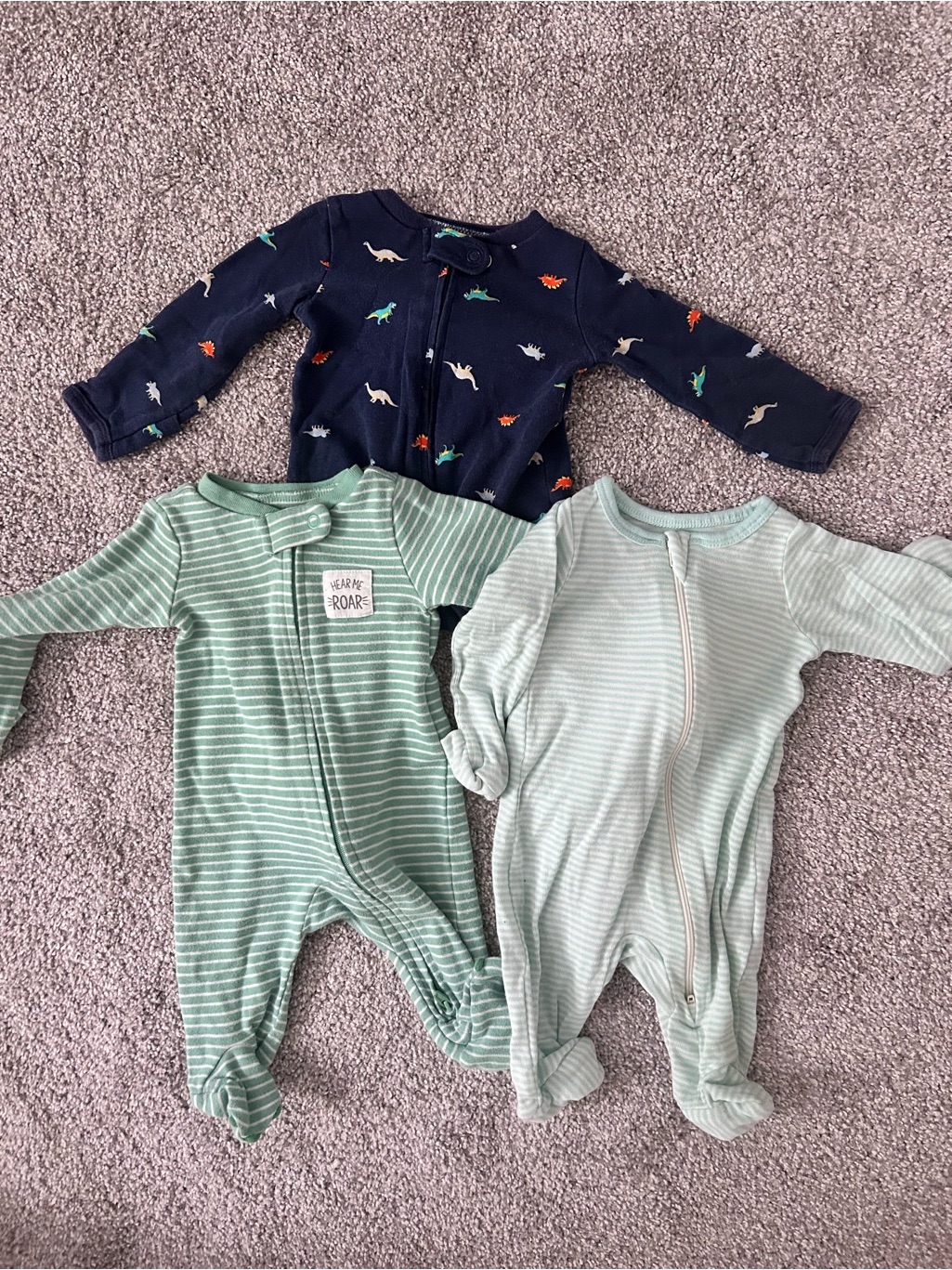 Set Of 3 Footed Pjs